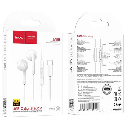Handsfree USB-C HOCO M95, Blanc