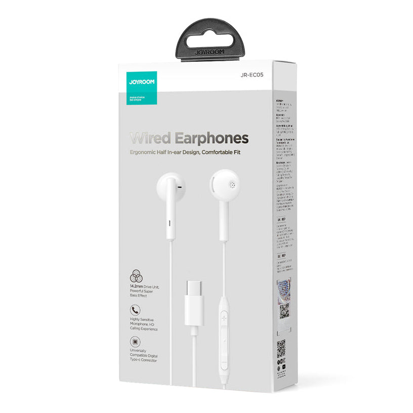 Écouteurs USB-C Joyroom JR-EC05, Blanc