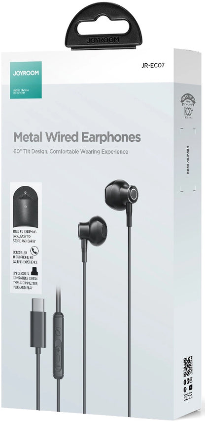 Écouteurs mains libres USB-C Joyroom JR-EC07, Noir