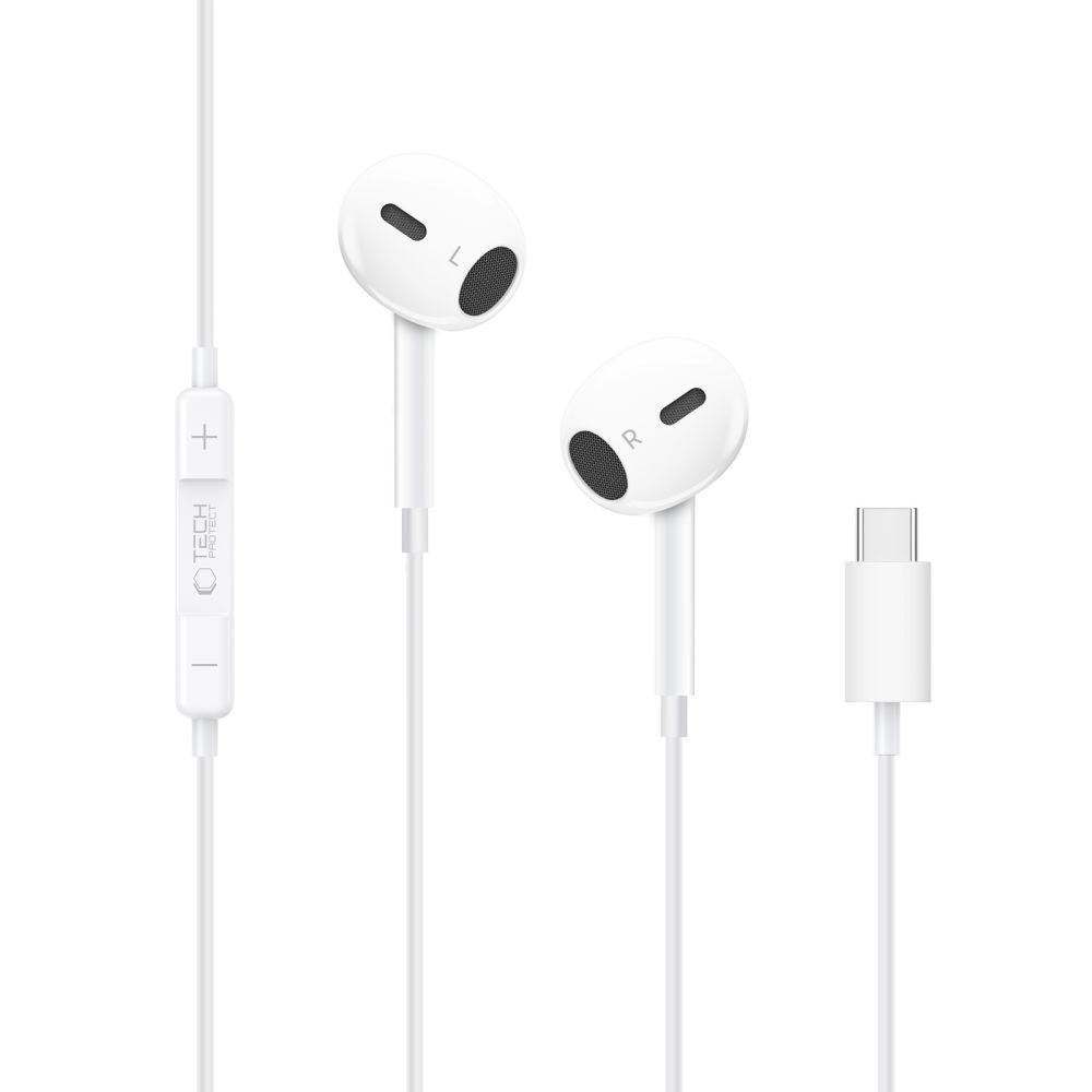 Écouteurs USB-C Tech-Protect Ultraboost Core G2, Blanc