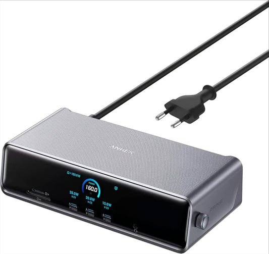 Hub Multifonctionnel Anker Prime, 3 x USB-A - 4 x USB-C - 1 x Display Port - 2 x HDMI - 1 x Jack 3,5 mm - 1 x RJ45 - 1 x SD - 1 x microSD, Gris A83B33A1
