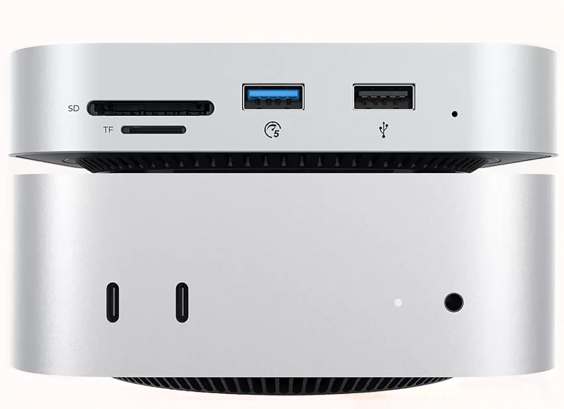 Hub Multifonctionnel Orico MiniLink M48PR pour Apple Mac Mini M4, 9-en-1, Argent