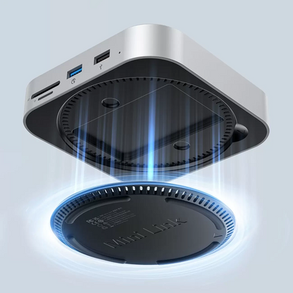 Hub Multifonctionnel Orico MiniLink M48PR pour Apple Mac Mini M4, 9-en-1, Argent
