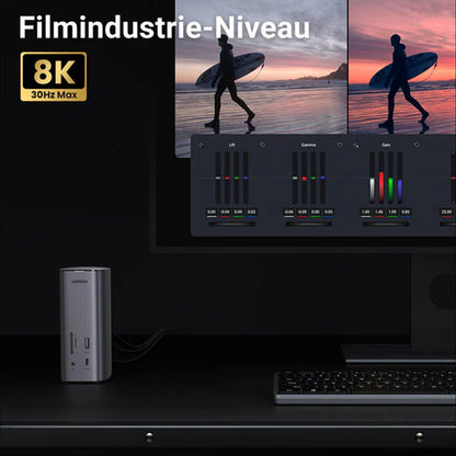 Hub Multifonctionnel UGREEN Pro CM555, 13en1, Gris