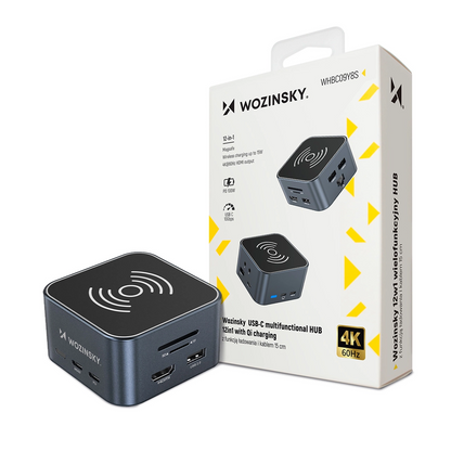 Hub Multifonctionnel WZK WHBC09Y8S, 12en1, Gris