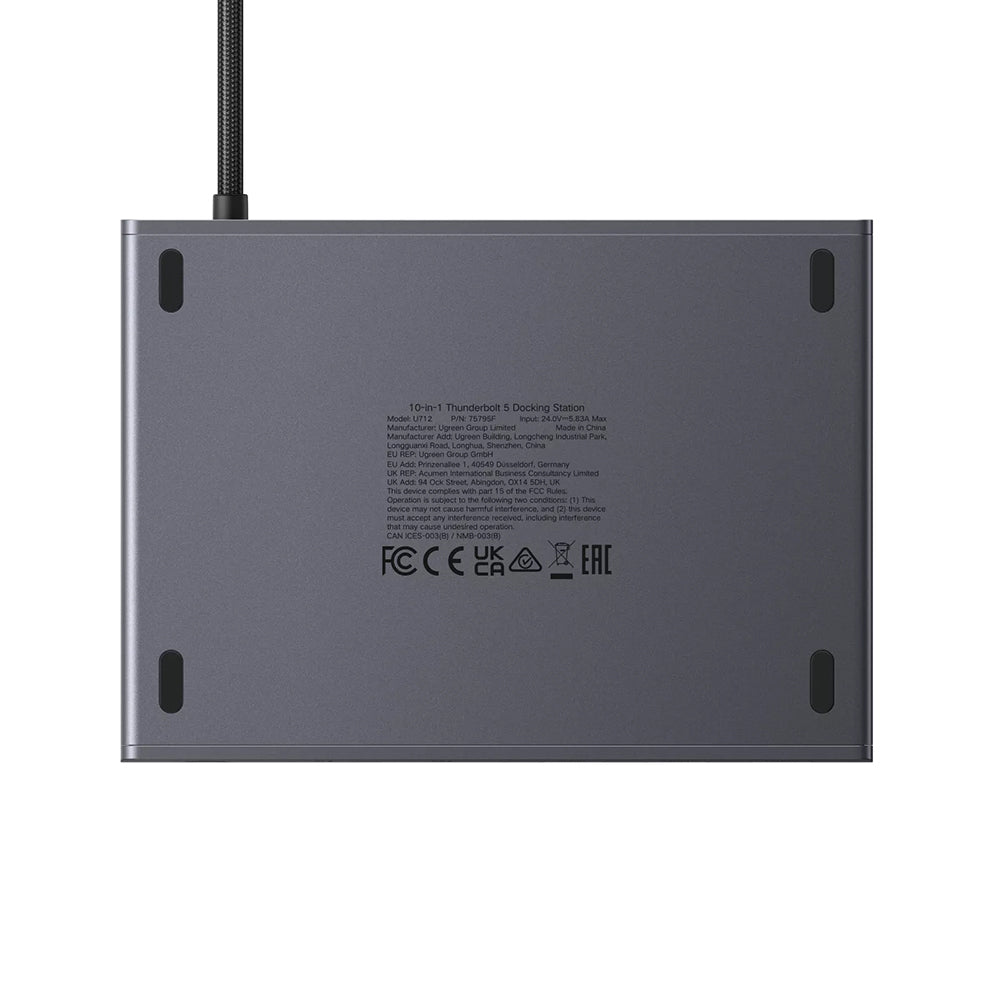 Hub Thunderbolt UGREEN U712, 10en1, Gris