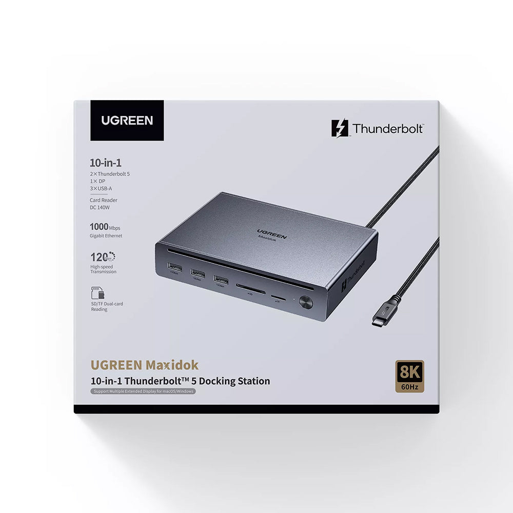 Hub Thunderbolt UGREEN U712, 10en1, Gris
