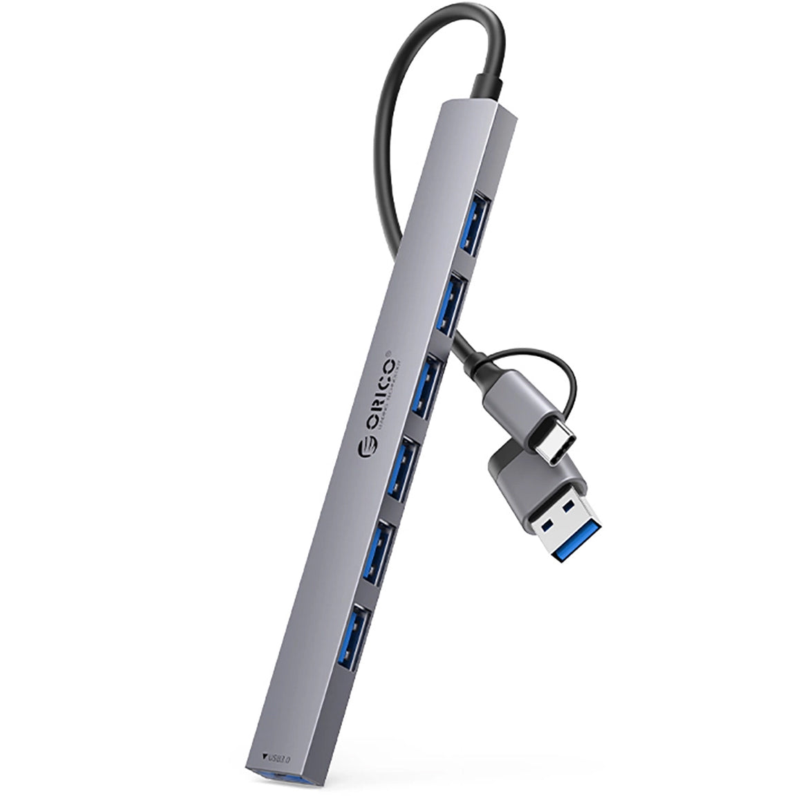 Hub USB / USB-C Orico YSA2-U3, 1 x USB-A 3.0 - 6 x USB-A, Gris