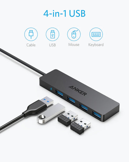 Hub USB Anker, 4 x USB-A 3.0, noir A7516016 