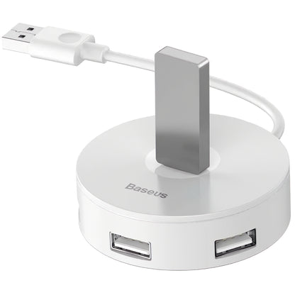 Baseus Hub USB rond, 3 x USB-A - 1 x USB-A 3.0, 0.1m, blanc CAHUB-F02 