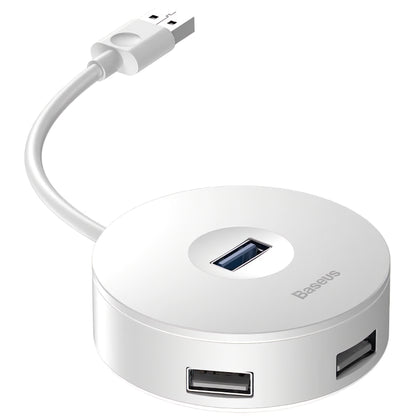 Baseus Hub USB rond, 3 x USB-A - 1 x USB-A 3.0, 0.1m, blanc CAHUB-F02 