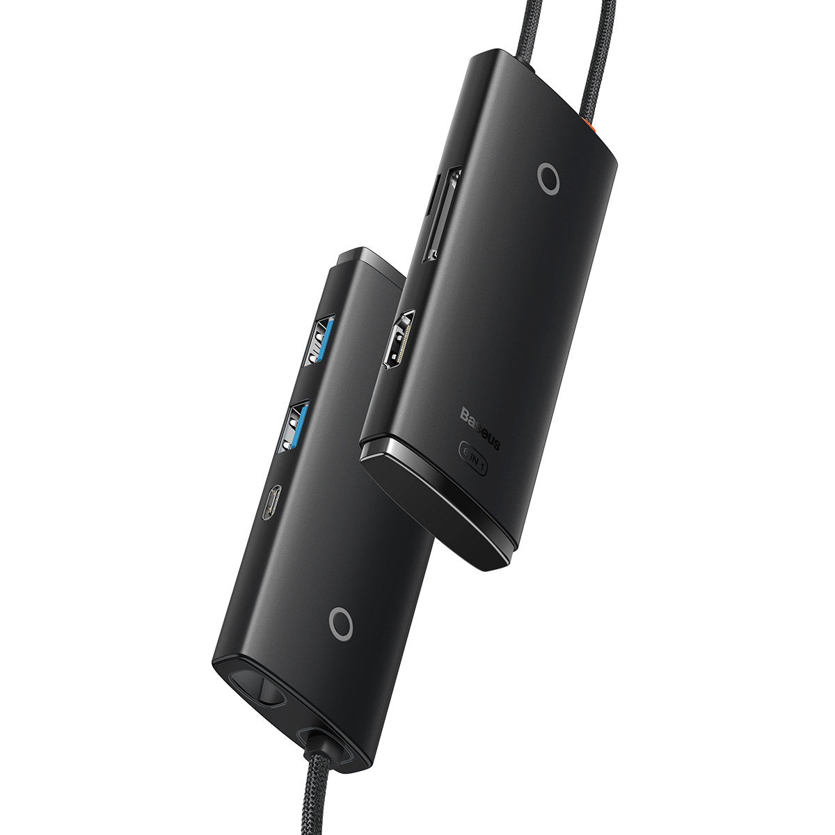 Hub USB-C Baseus, 2 x USB-A 3.0 - 1 x USB-C - 1 x HDMI - 1 x SD - 1 x microSD, Noir WKQX050001