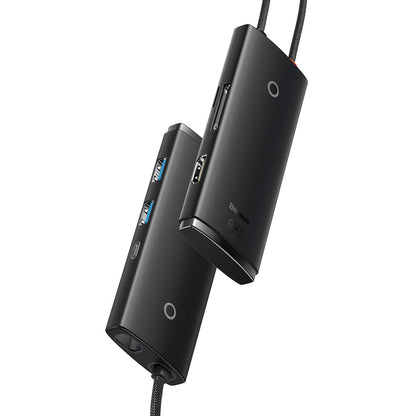 Hub USB-C Baseus, 2 x USB-A 3.0 - 1 x USB-C - 1 x HDMI - 1 x SD - 1 x microSD, Noir WKQX050001