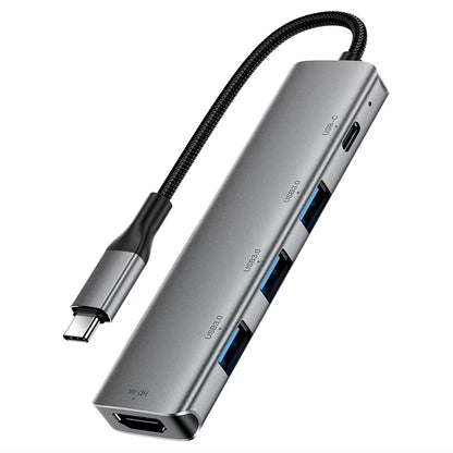 Hub USB-C Acefast J16, 5-en-1, Gris