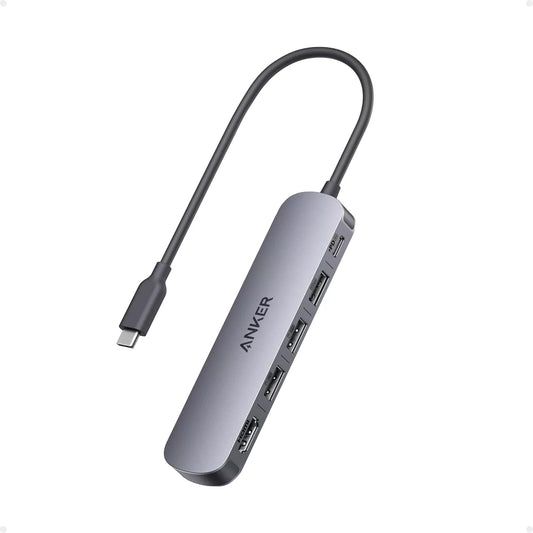 Hub USB-C Anker, 2 x USB-A - 1 x USB-A 3.0 - 1 x USB-C - 1 x HDMI, Gris A8357HA0