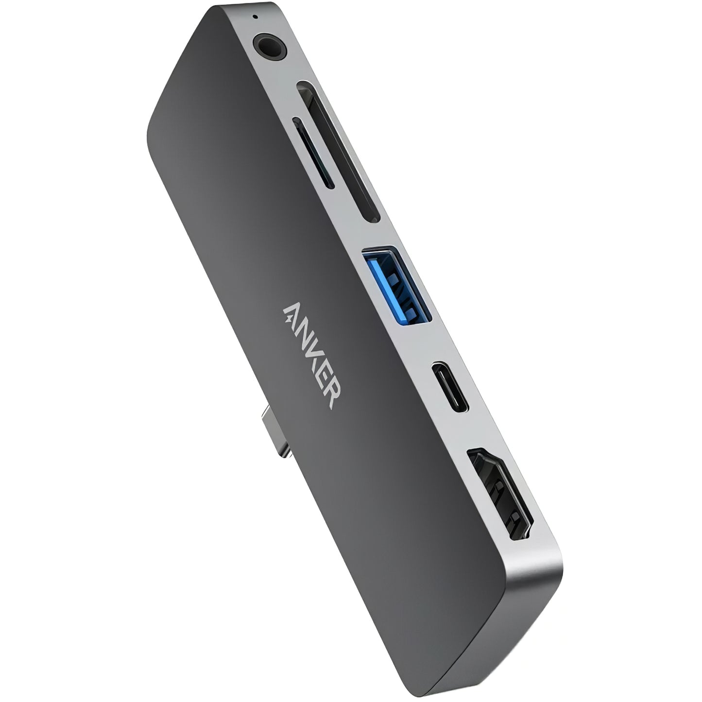 Hub USB-C Anker PowerExpand Direct pour Apple iPad Pro 11 / Pro 12.9, 1 x USB-C - 1 x USB-A - 1 x HDMI - 1 x jack 3.5mm - 1 x SD - 1 x microSD, Gris