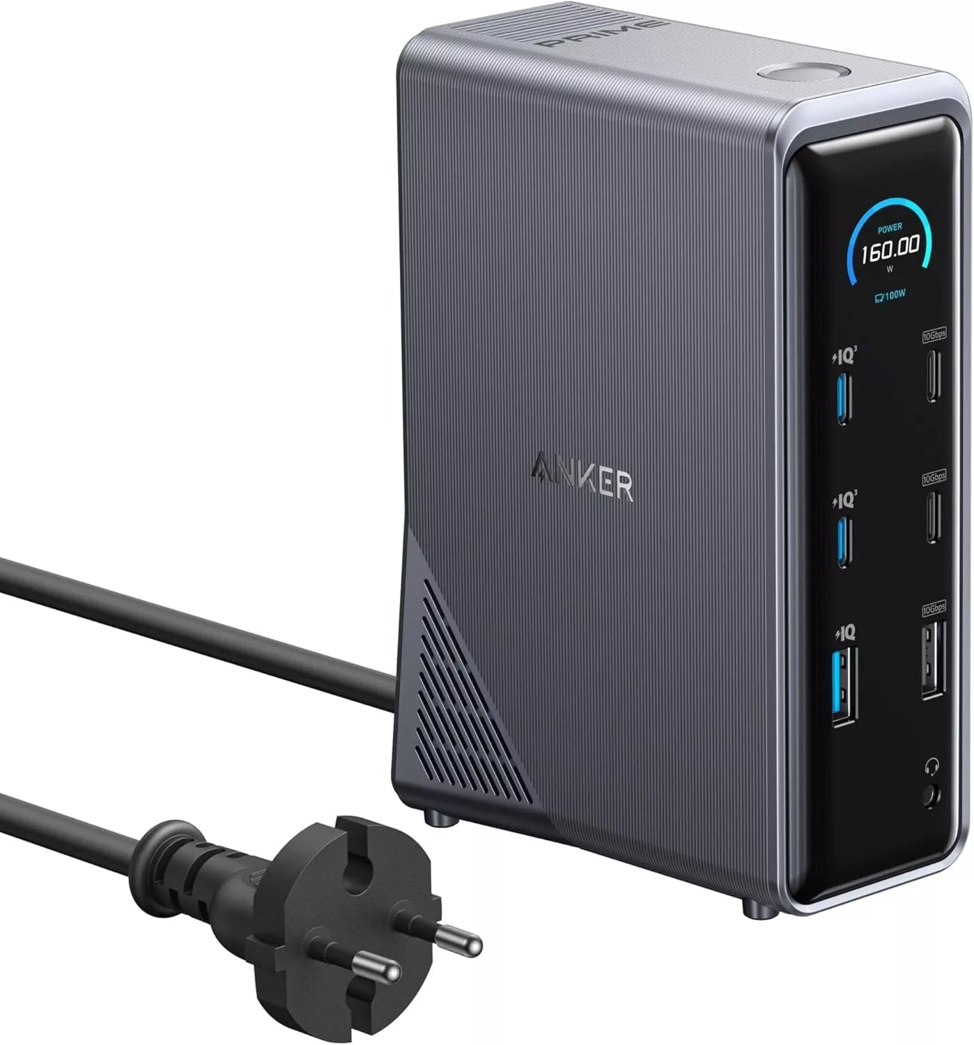 Hub USB-C Anker Prime 737, 2 x USB-A 3.0 - 3 x USB-A - 5 x USB-C - 2 x HDMI - 1 x Jack 3.5mm - 1 x RJ45, Noir A83B63A1