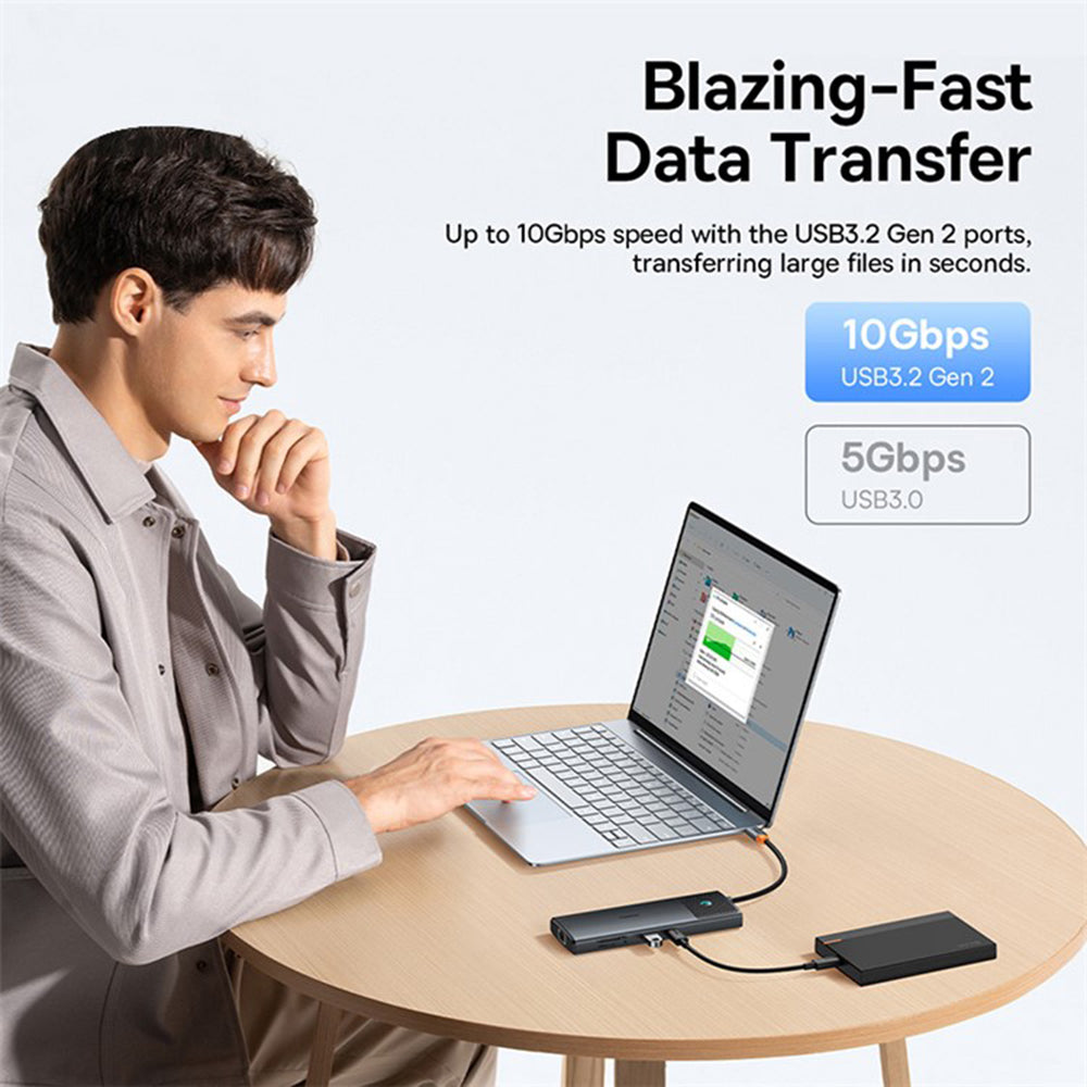 Hub USB-C Baseus Gleam II, 10en1, Noir B0114200