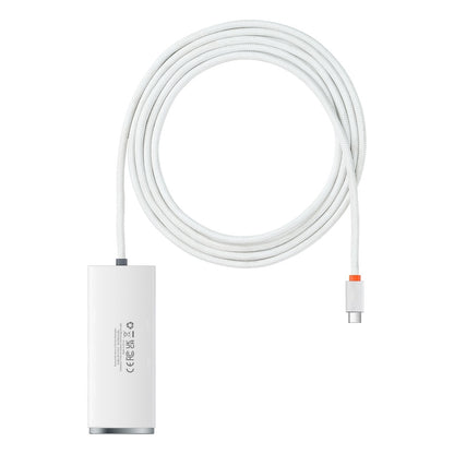 Hub USB-C Baseus Lite, 4 x USB-A 3.2, 2m, Blanc