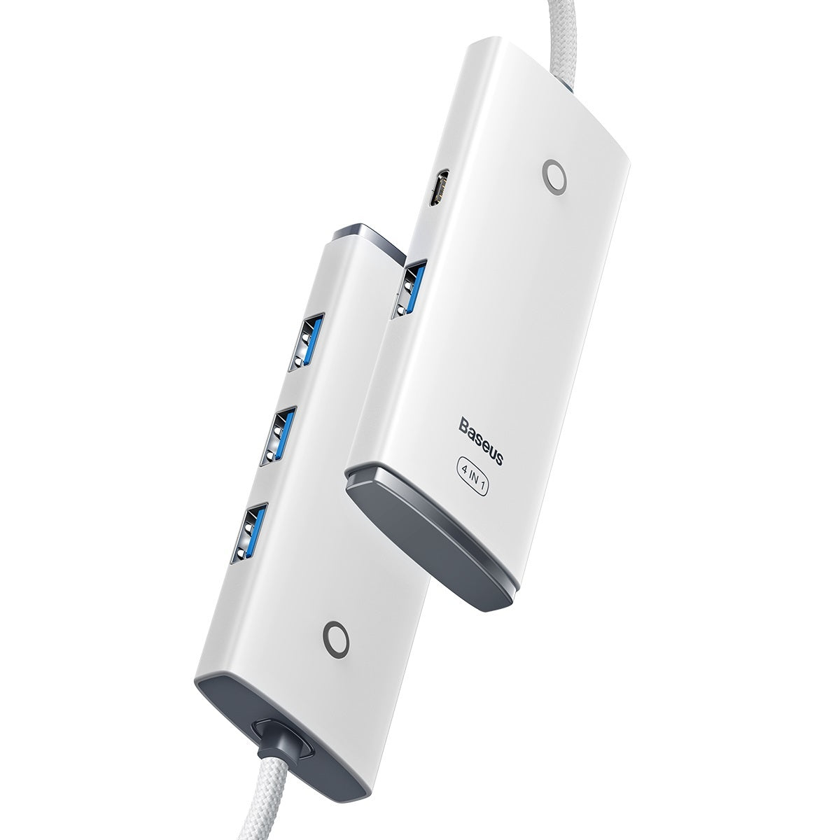Hub USB-C Baseus Lite, 4 x USB-A 3.2, 2m, Blanc
