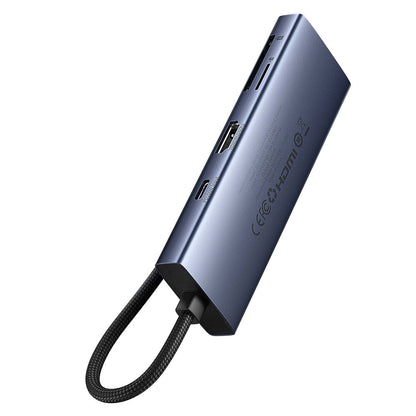 Hub USB-C Baseus UltraJoy, 3 x USB-A 3.0 - 1 x USB-C - 1 x HDMI - 1 x SD - 1 x microSD, Gris B00052803811-00