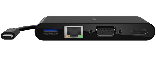 Hub USB-C Belkin Connect, 1 x USB-A 3.0 - 1 x USB-C - 1 x HDMI - 1 x VGA - 1 x RJ45, Noir AVC004btBK
