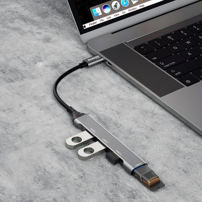 Hub USB-C Dudao A16T, 1 x USB-A 3.0 - 3 x USB-A, Noir