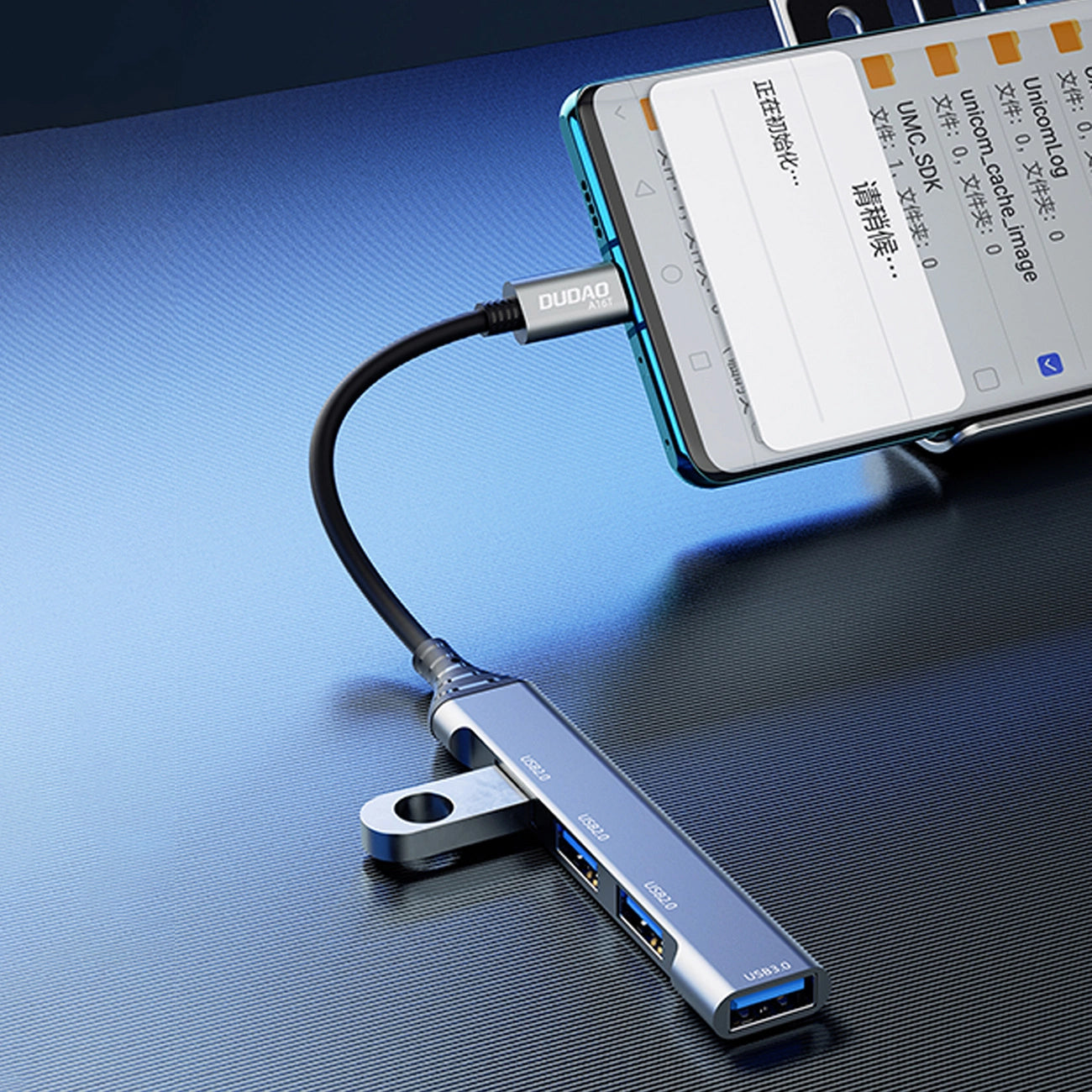 Hub USB-C Dudao A16T, 1 x USB-A 3.0 - 3 x USB-A, Noir