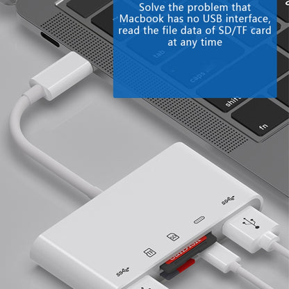 Hub USB-C OEM NK-1032TC, 2 x USB-A - 1 x USB-C - 1 x SD - 1 x microSD, blanc 