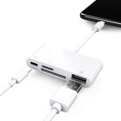 Hub USB-C OEM NK108LTC, 1 x USB-A - 1 x USB-C - 1 x SD - 1 x microSD, Blanc 