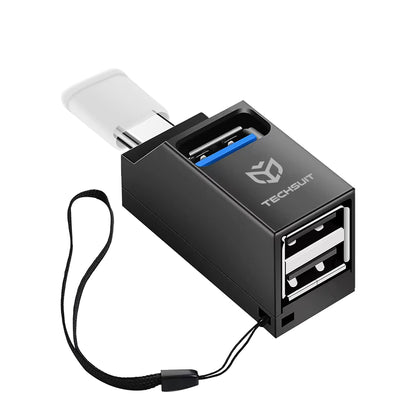 Hub USB-C Techsuit H10 EchoLink, 3en1, Noir