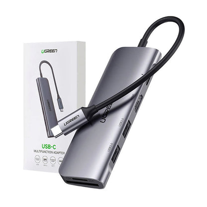 Hub USB-C UGREEN CM195 (15214), 2 x USB-A 3.0 - 1 x USB-C - 1 x HDMI - 1 x SD - 1 x microSD, Gris