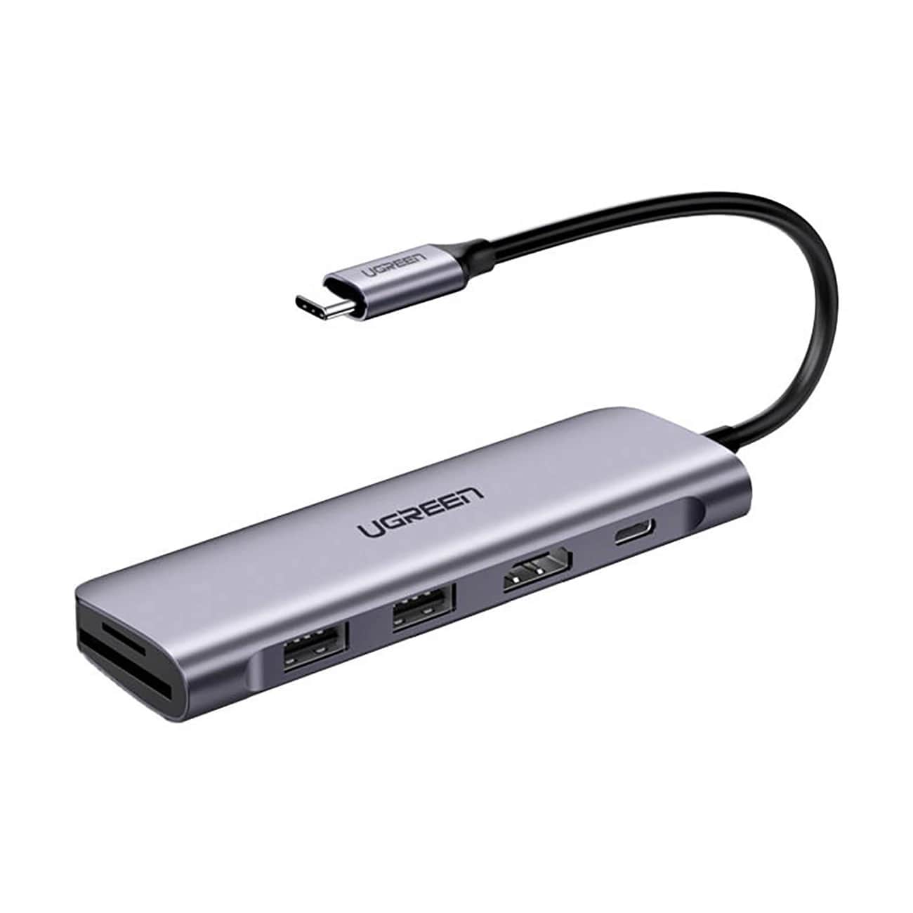 Hub USB-C UGREEN CM195 (15214), 2 x USB-A 3.0 - 1 x USB-C - 1 x HDMI - 1 x SD - 1 x microSD, Gris