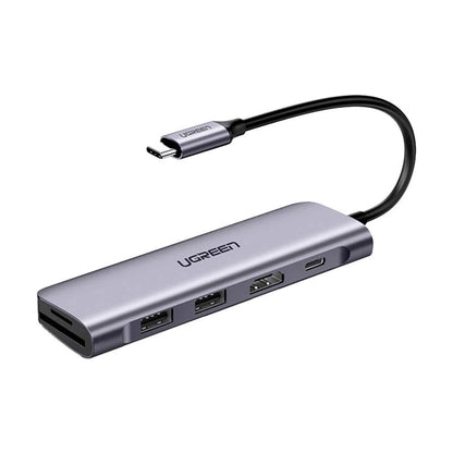 Hub USB-C UGREEN CM195 (15214), 2 x USB-A 3.0 - 1 x USB-C - 1 x HDMI - 1 x SD - 1 x microSD, Gris