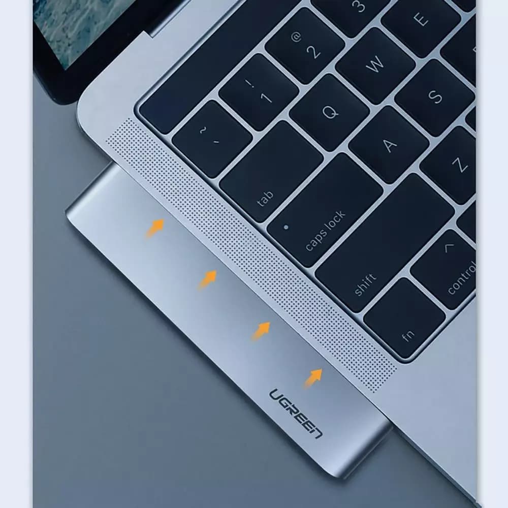 Hub USB-C UGREEN CM251 pour Apple MacBook Pro / Air, 3 x USB-A 3.0 - 1 x USB-C - 1 x SD - 1 x microSD, Gris