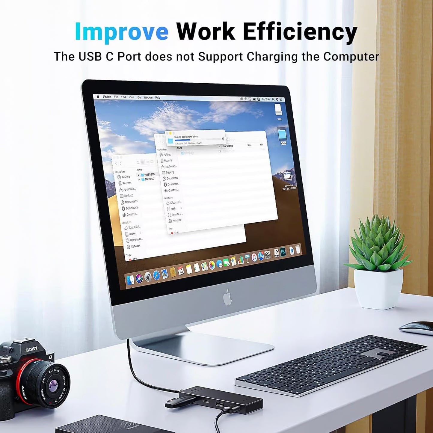 Hub USB-C UGREEN CM416, 2 x USB-A 3.1 - 2 x USB-C, 0,25m, Noir