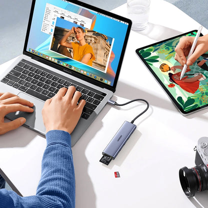 Hub USB-C UGREEN CM511 (20956A), 3 x USB-A 3.0 - 1 x HDMI - 1 x SD - 1 x microSD, Gris