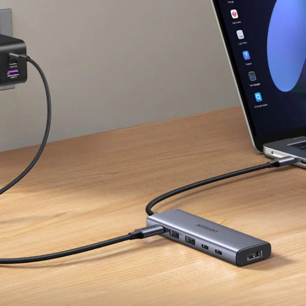 Hub USB-C UGREEN CM511 (75586), 6 en 1, Gris