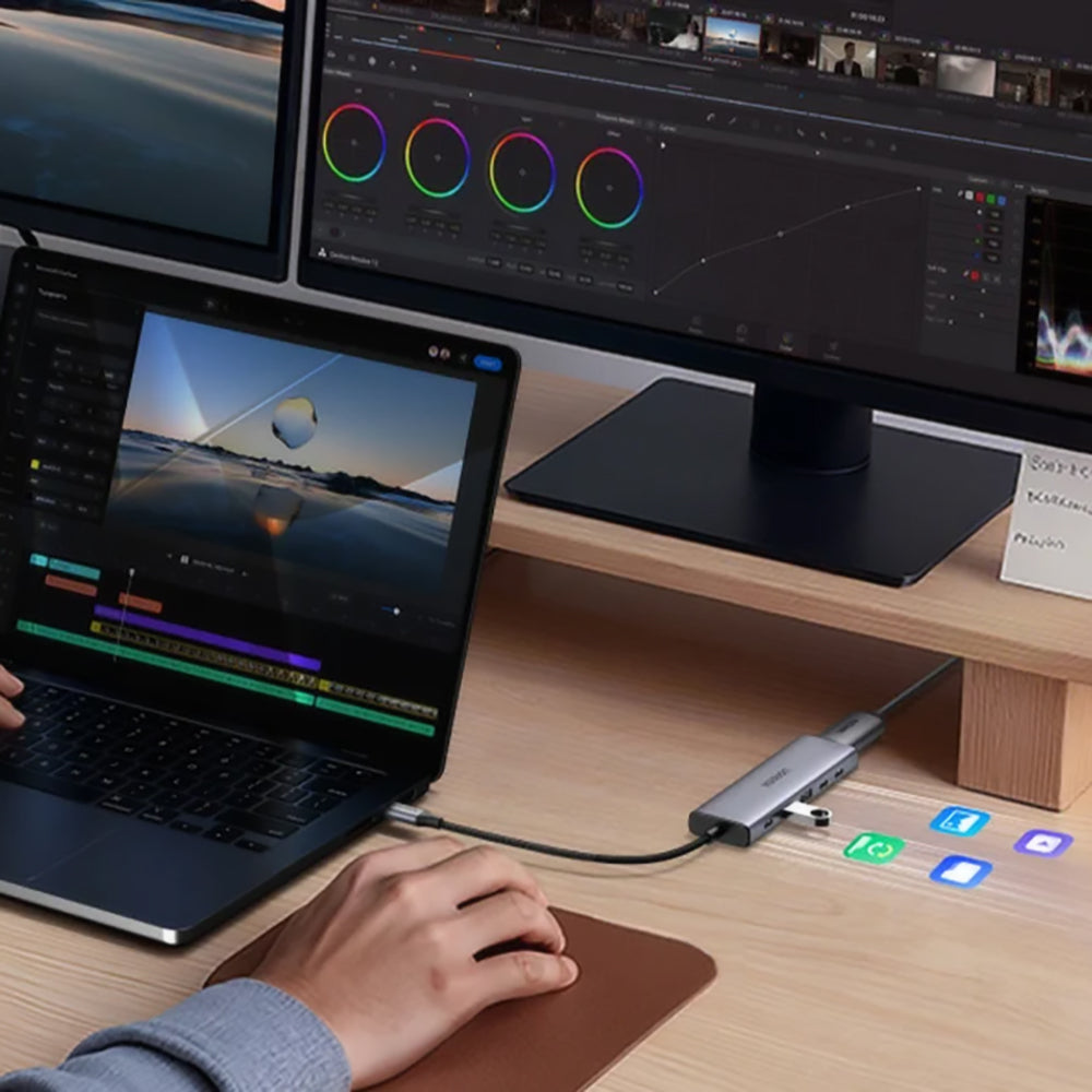 Hub USB-C UGREEN CM511 (75586), 6 en 1, Gris