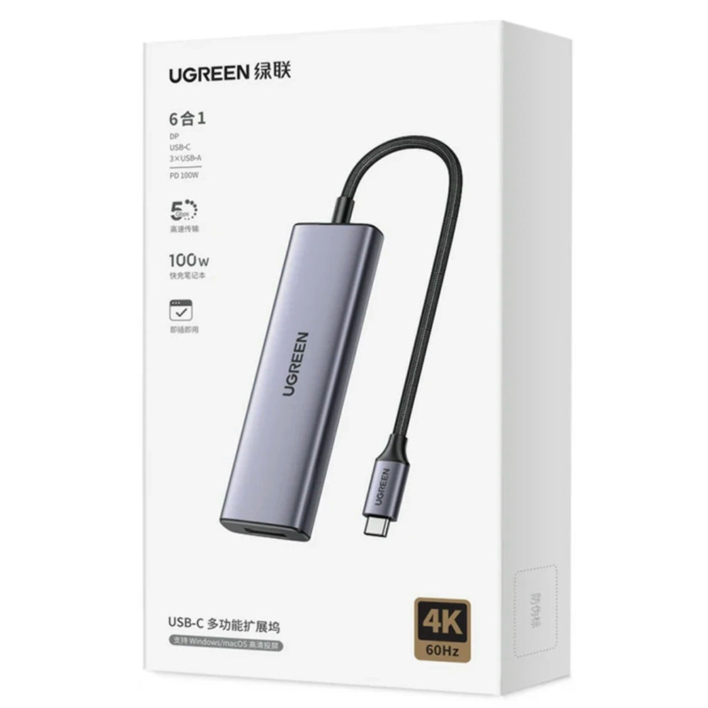 UGREEN CM511 USB-C Hub (75642), 6in1, Gray