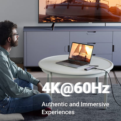 Hub USB-C UGREEN CM512 (60515), 2 x USB-A 3.0 - 1 x USB-C - 1 x HDMI - 1 x SD - 1 x microSD - 1 x RJ45, Gris