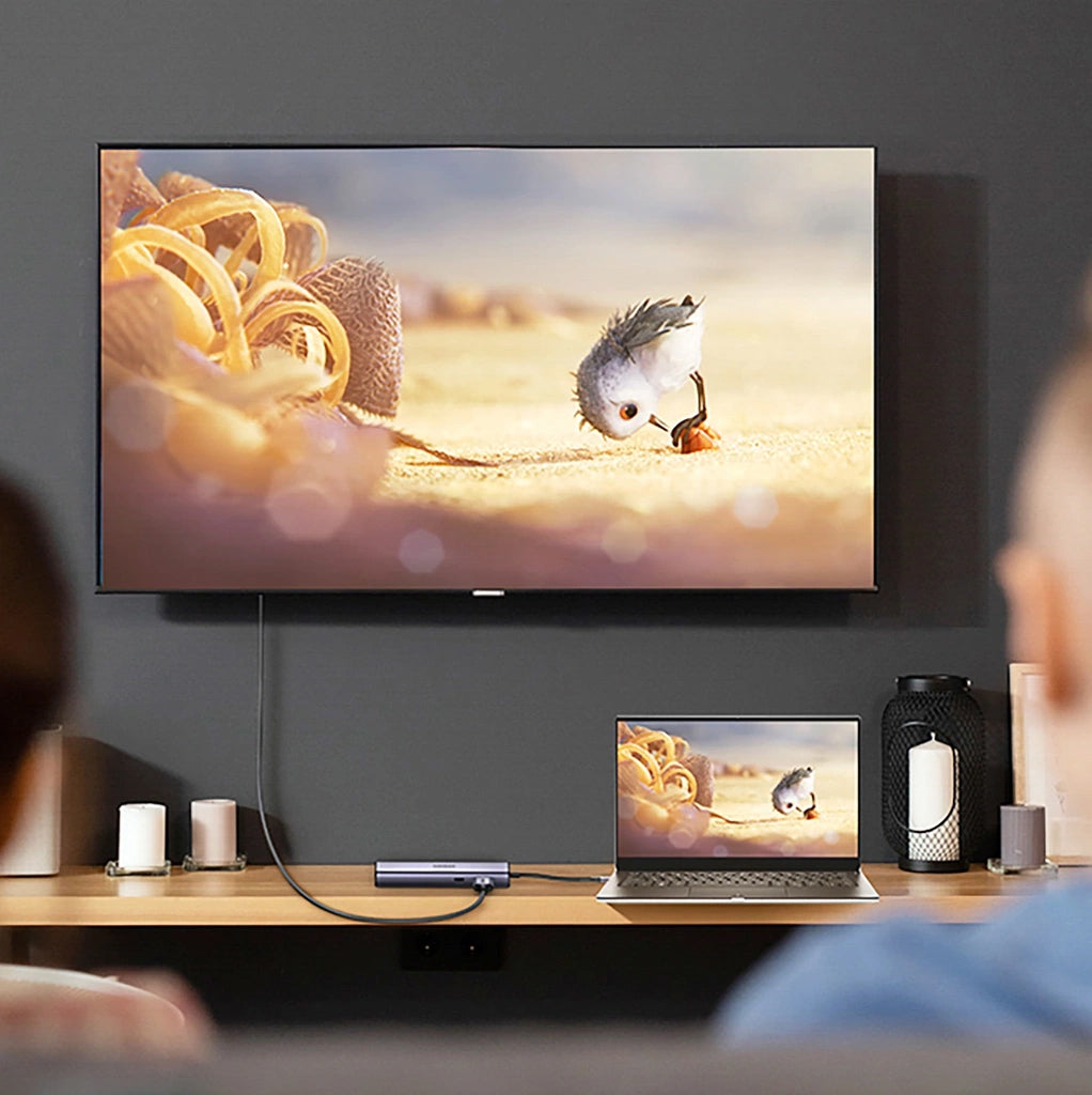 Hub USB-C UGREEN CM512, 2 x USB-A 3.0 - 1 x USB-C - 1 x HDMI - 1 x SD - 1 x microSD - RJ45, Gris