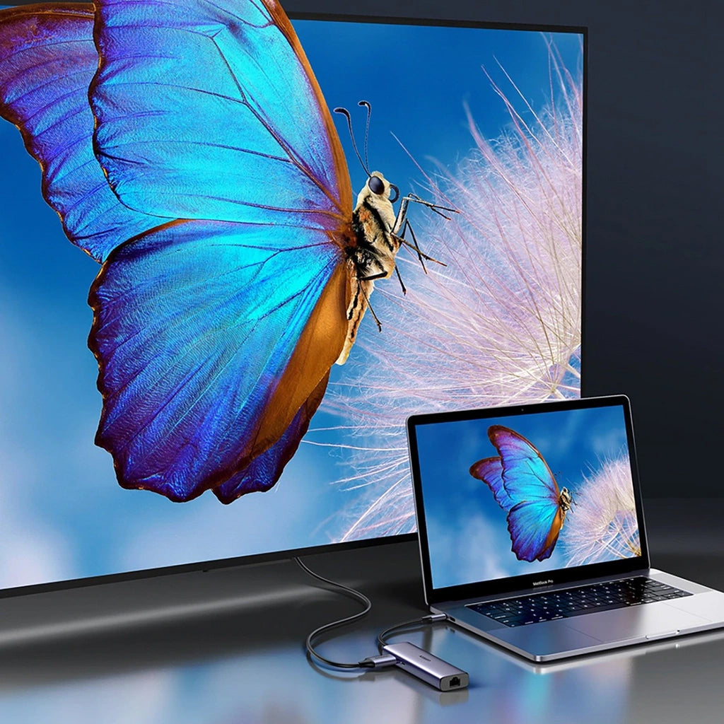 Hub USB-C UGREEN CM512, 2 x USB-A 3.0 - 1 x USB-C - 1 x HDMI - 1 x SD - 1 x microSD - RJ45, Gris