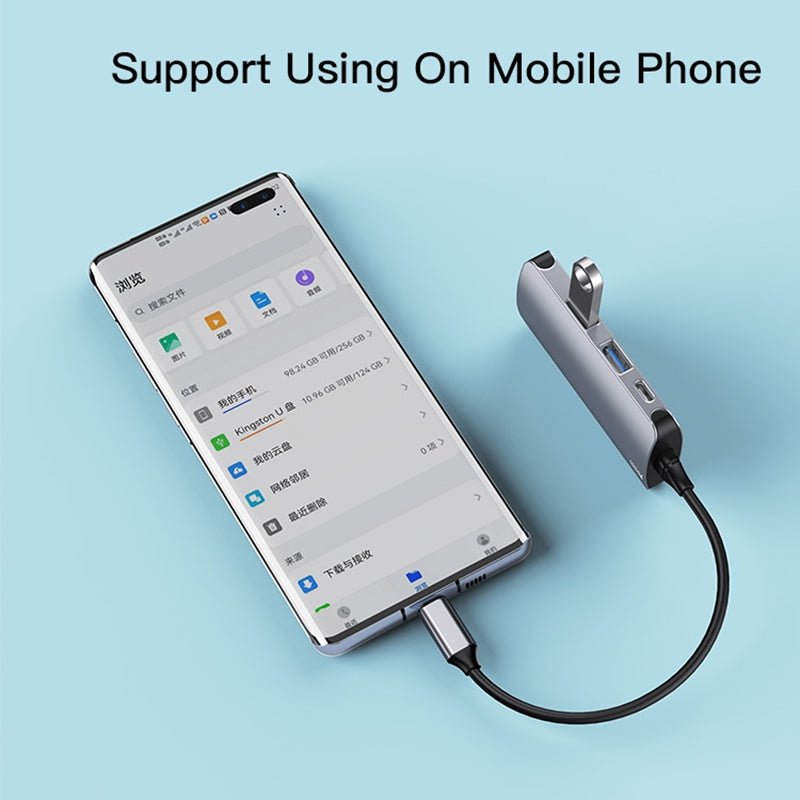 Hub USB-C Yesido HB15, 6en1, Gris