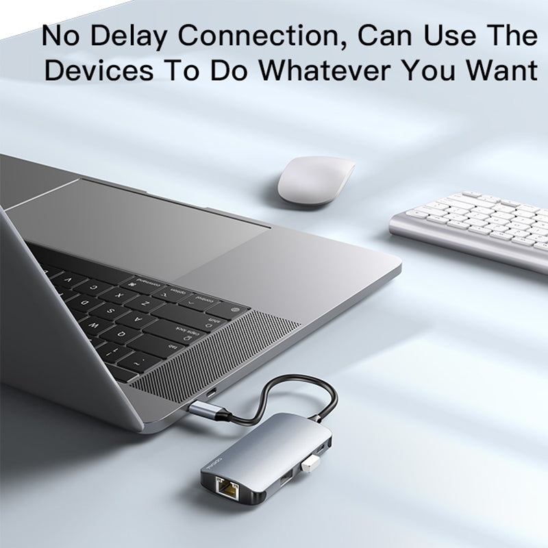 Hub USB-C Yesido HB15, 6en1, Gris