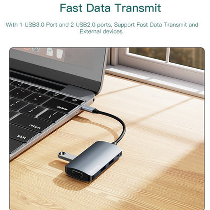 Hub USB-C Yesido HB16, 7en1, Gris