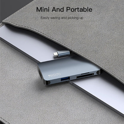 Hub USB-C Yesido HB16, 7en1, Gris