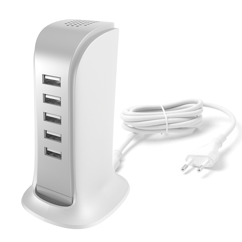 Chargeur Station Dudao A5EU, 25W, 5A, 5 x USB-A, Blanc