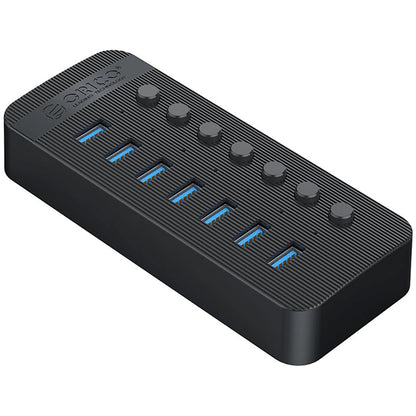 Hub USB Orico CT2U3-7AB, 7 x USB-A 3.0, Noir