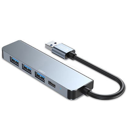 Hub USB Tech-Protect V0, 3 x USB-A 3.0 - 1 x USB-A - 1 x USB-C, Gris